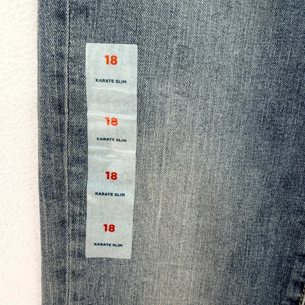 Old Navy Karate Slim Built-In Tough Distressed Jeans Adjustable Kids Size 18